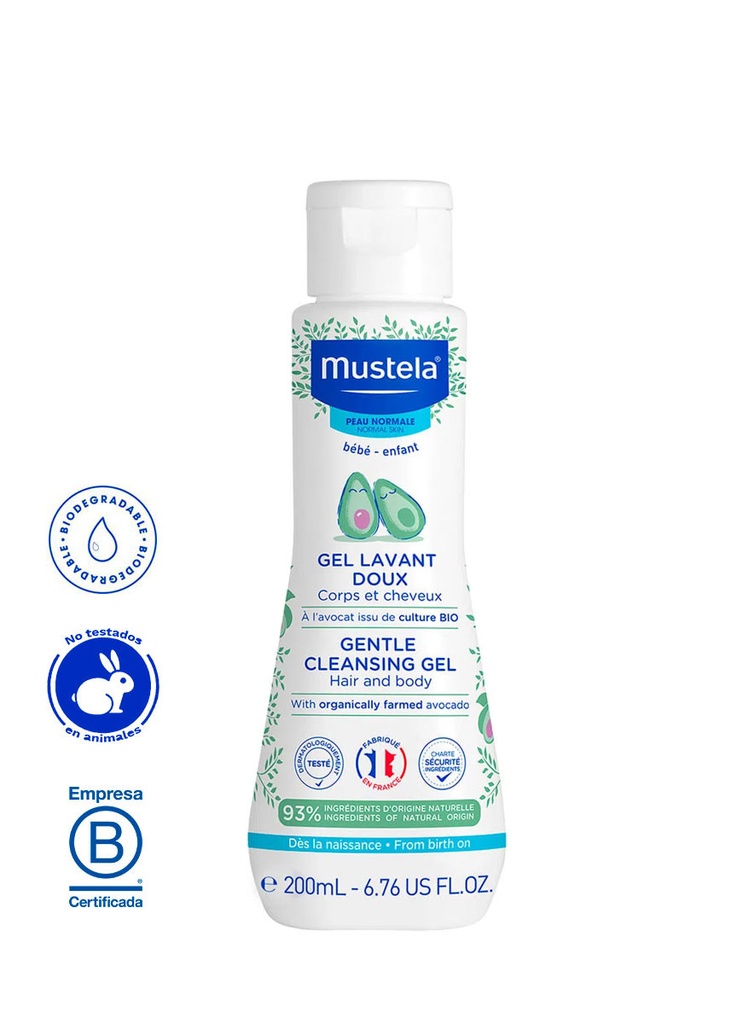 Mustela Gel de Baño Suave Cuerpo y Cabello de 200 ml