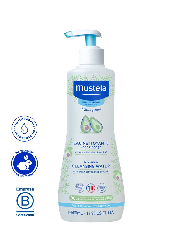 Mustela Solución Limpiadora sin Enjuague de 500 ml