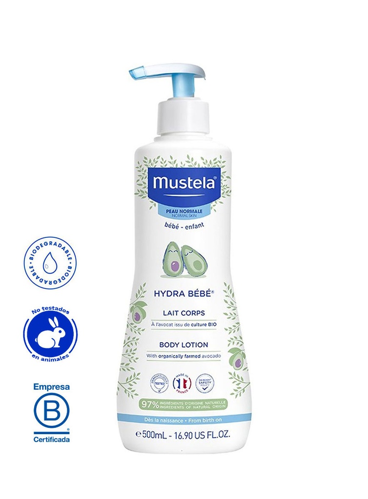 Mustela Hydra Bebe Loción Hidratante Corporal de 500 ml