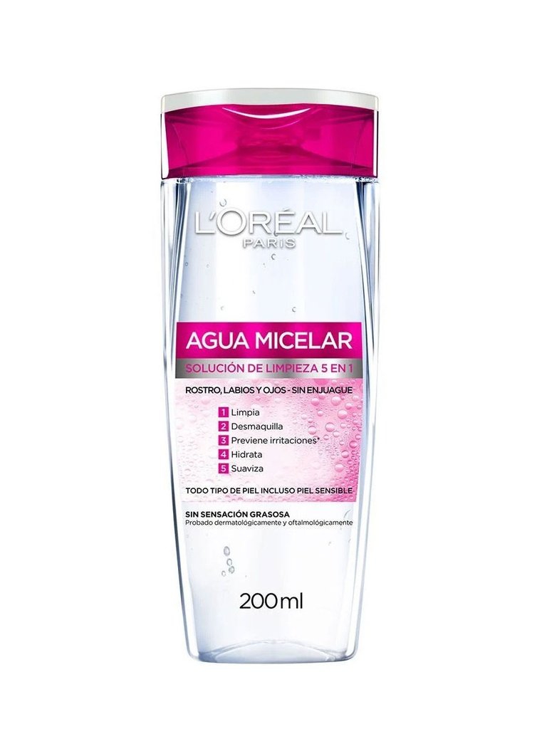 HT5 Agua Micelar 5 en 1 Todo Tipo de Piel de 200 ml