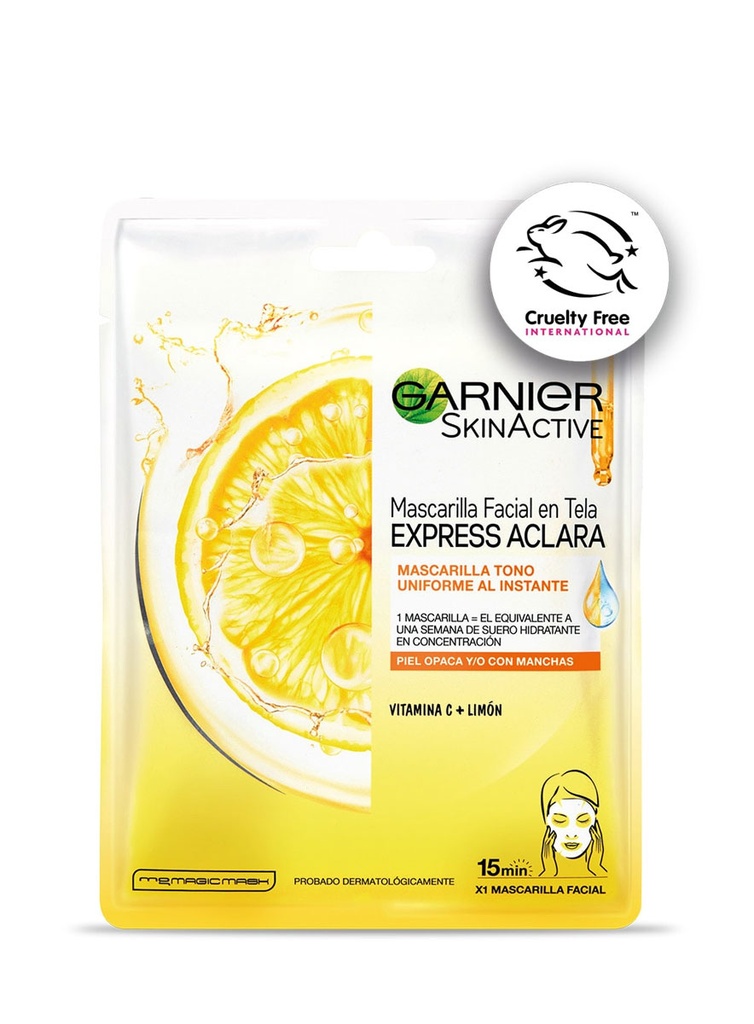 Garnier Mascarilla Tela Express Aclara Vitamina C de 28 gr