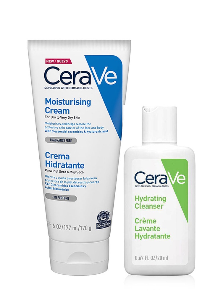 Pack CeraVe Crema Hidratante de 177 ml + GRATIS Limpiador Hidratante 20 ml