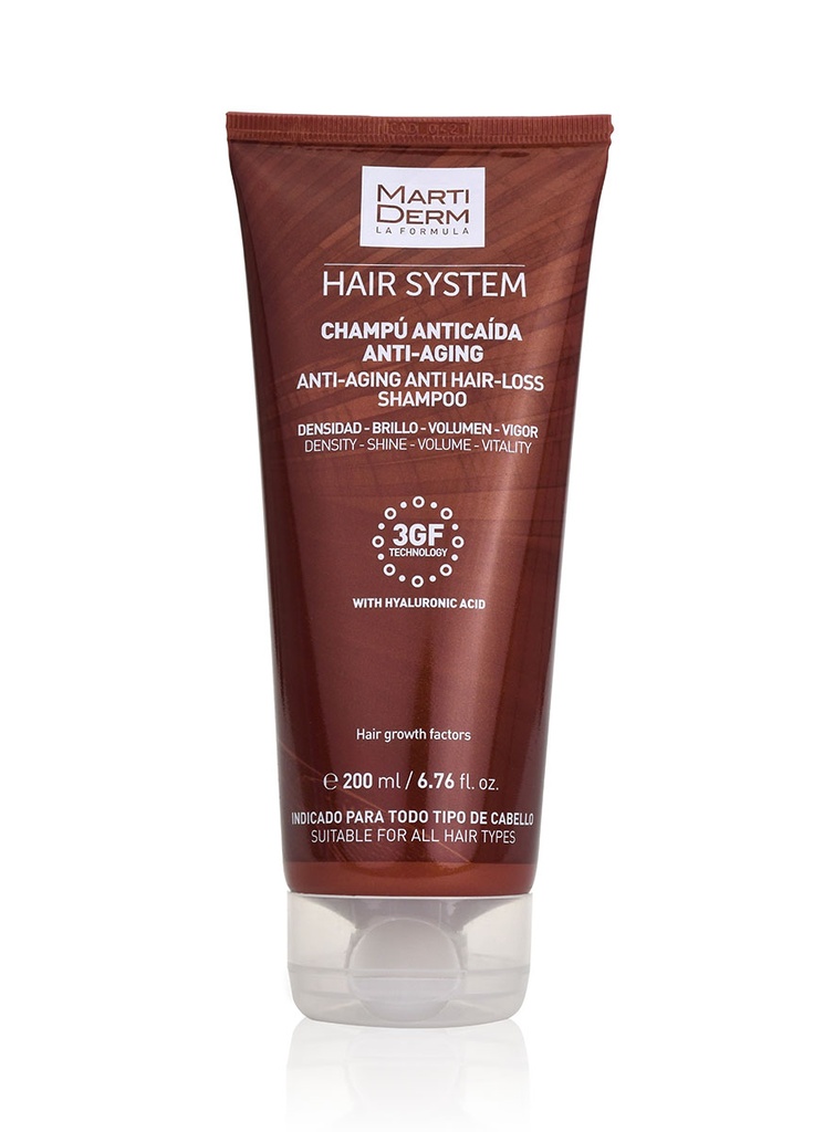 Hair System 3GF Shampoo Anticaída y Antiaging de 200 ml 