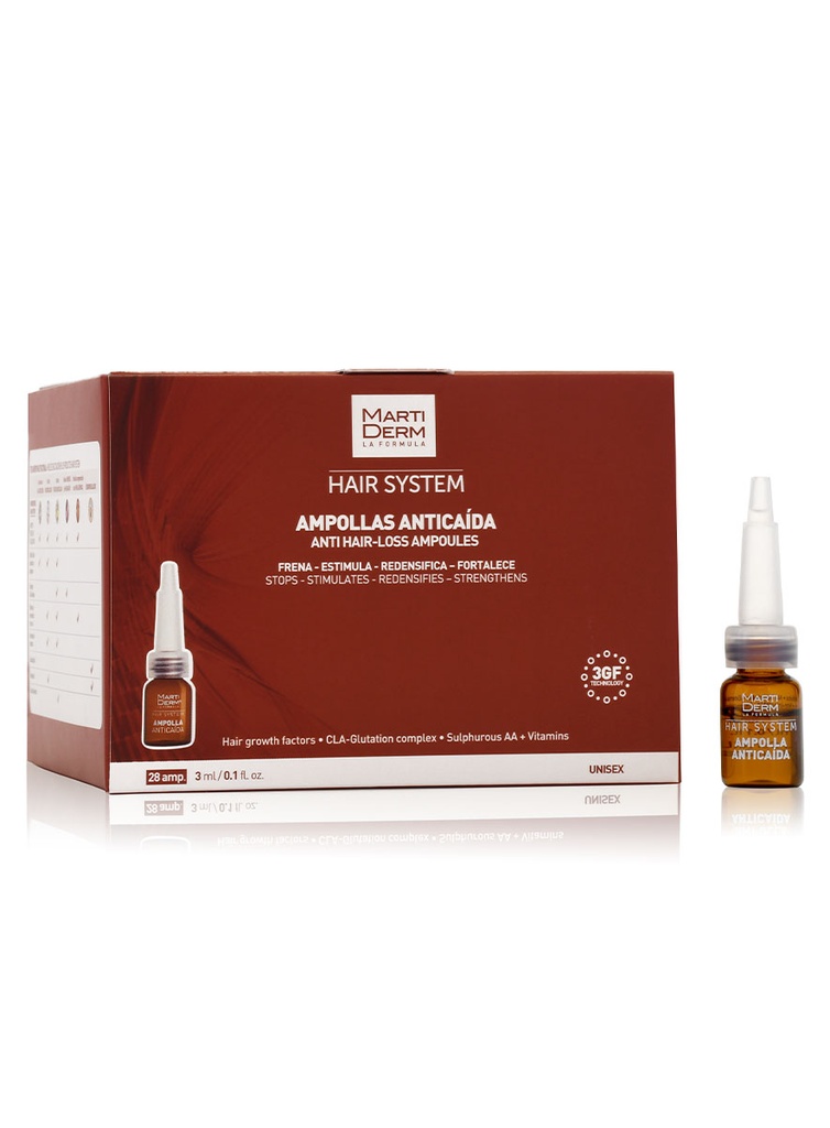 Hair System 3GF Tratamiento Anticaída Caja de 28 Ampollas