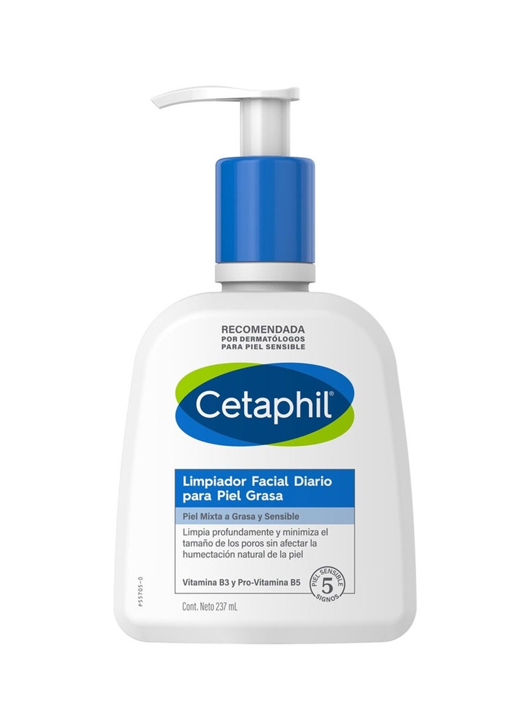 Cetaphil Limpiador Liquido Facial Piel Grasa y Sensible de 237 ml