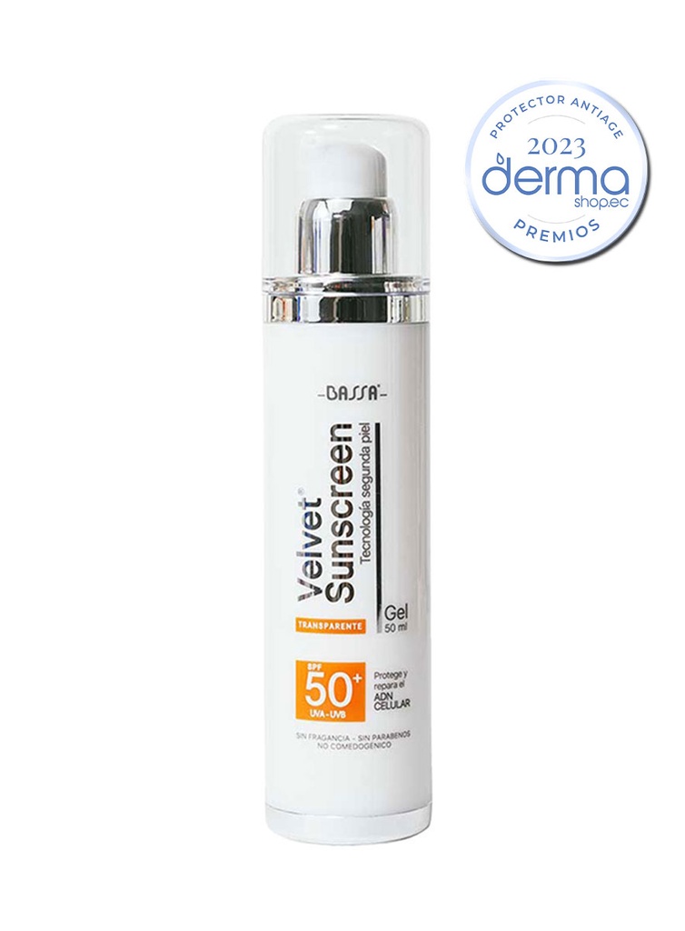 Velvet Sunscreen Gel Transparente de 50 ml