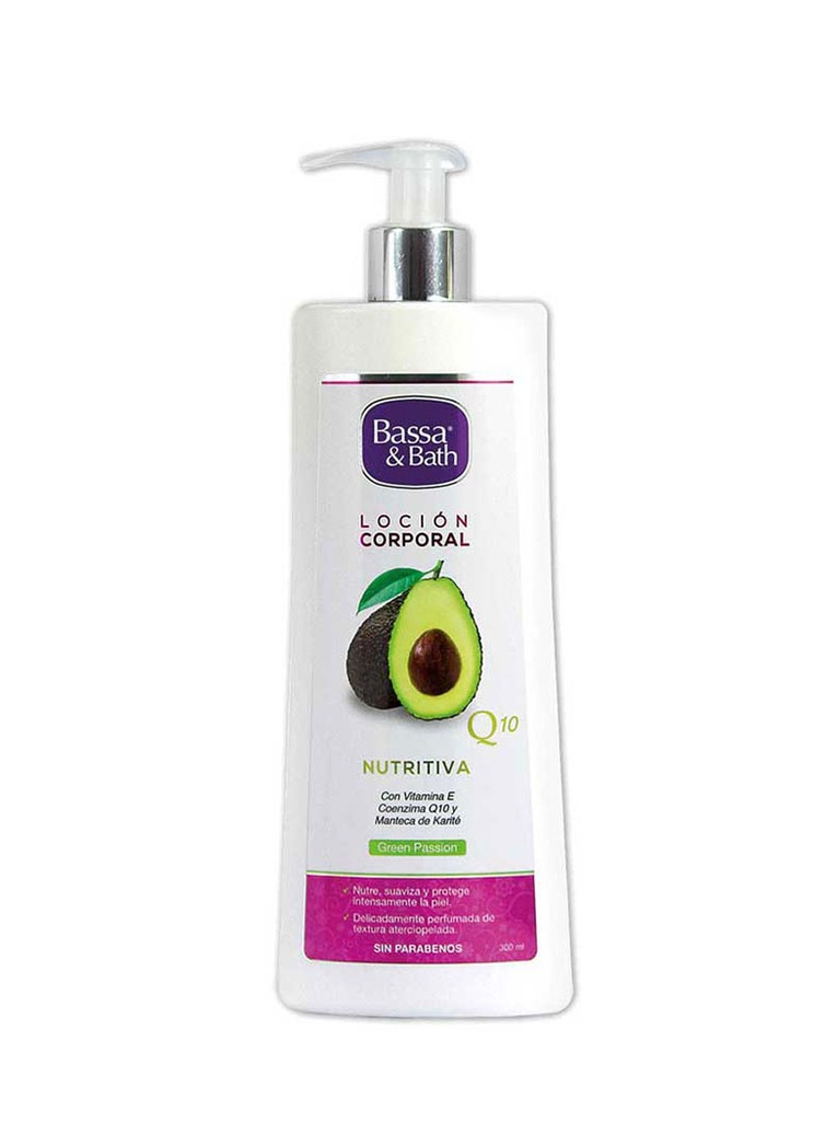 Bassa &amp; Bath Loción Corporal Q10 Nutritiva de 300 ml 