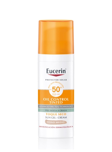 [55251255] Sun Fluido Gel Toque Seco Oil Control SPF 50+ Tinte Medio de 50 ml