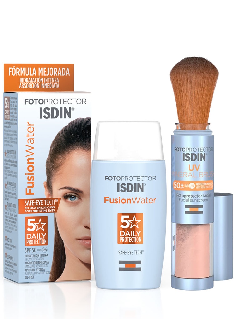 Pack Uv Mineral SPF50+ Sun Brush + Gratis Fusion Water Toque Seco