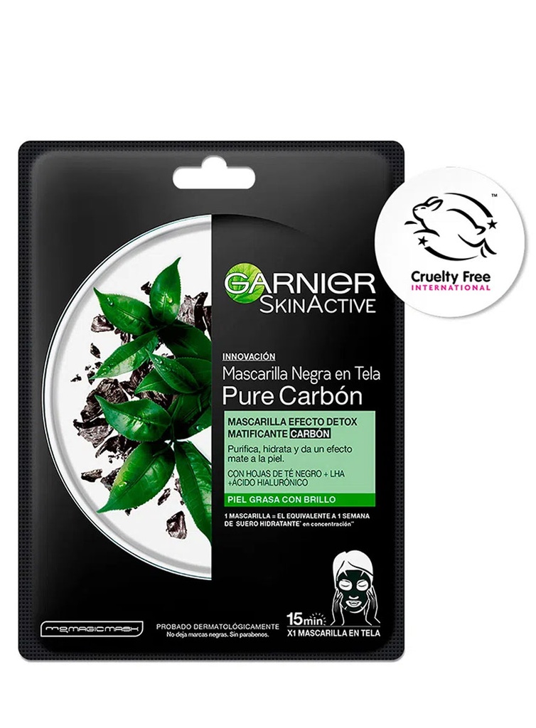 Garnier Mascarilla Detox Matificante Pure Carbón de 28 gr