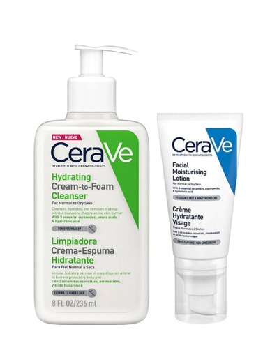 [296315] Pack Cerave Hidratante Facial PM + Limpiador Crema-Espuma