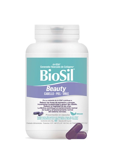 BioSil Beauty + Biotina Generador Avanzado de Colágeno 60 Cápsulas
